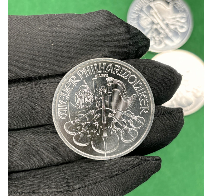 Серебряная монета 1,5€ Венская Филармония 2014, 1 унция, Австрия