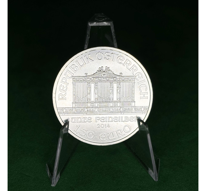 Серебряная монета 1,5€ Венская Филармония 2014, 1 унция, Австрия