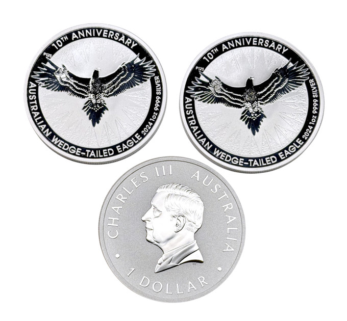 Инвестиционная серебряная монета $1 Клинохвостый орел 1oz 2024 Австралия