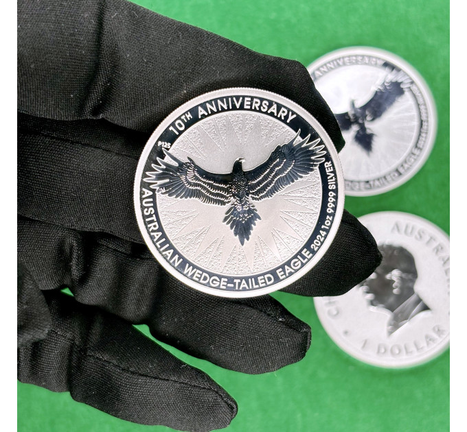 Инвестиционная серебряная монета $1 Клинохвостый орел 1oz 2024 Австралия