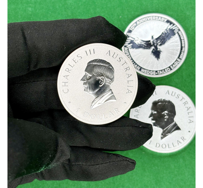 Инвестиционная серебряная монета $1 Клинохвостый орел 1oz 2024 Австралия