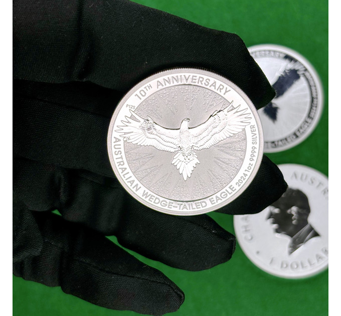 Инвестиционная серебряная монета $1 Клинохвостый орел 1oz 2024 Австралия