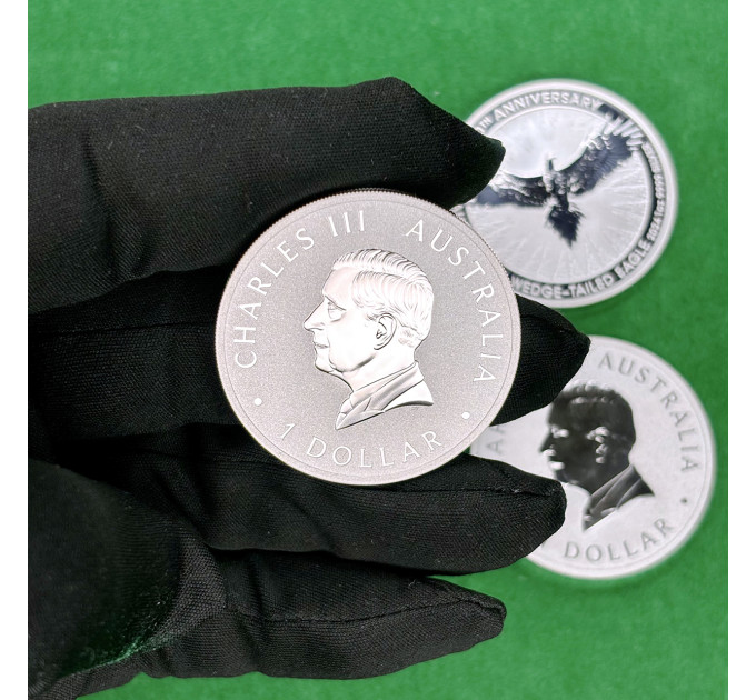 Инвестиционная серебряная монета $1 Клинохвостый орел 1oz 2024 Австралия