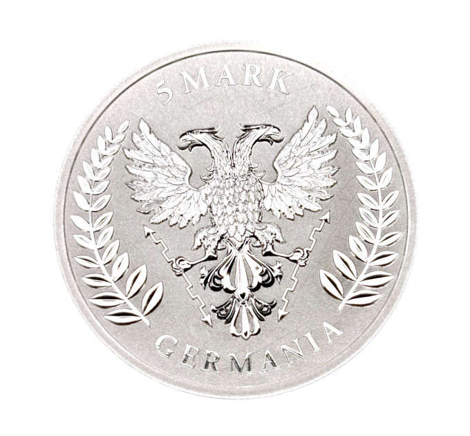 Серебряная монета Germania 2025, 5 марок, 1 oz, 999.9, с сертификатом