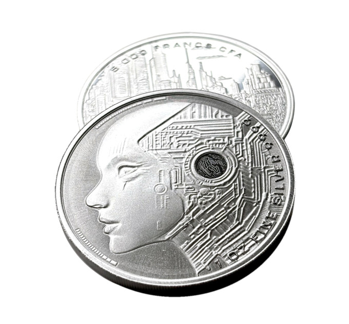 Серебряная монета AI «Искусственный интеллект» 2025, 1 oz, Чад