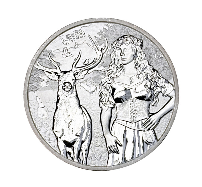 Серебряная монета Valkyries Остара 2023, 1 oz, 5 марок, Германия