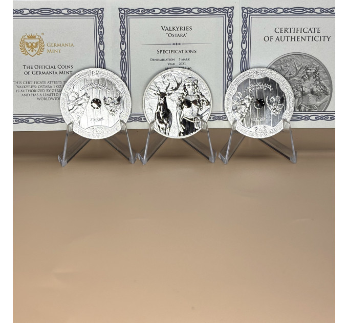 Серебряная монета Valkyries Остара 2023, 1 oz, 5 марок, Германия
