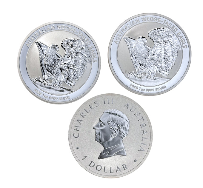 Серебряная монета $1Клинохвостый орёл 2025, 1 oz Ag9999, Австралия