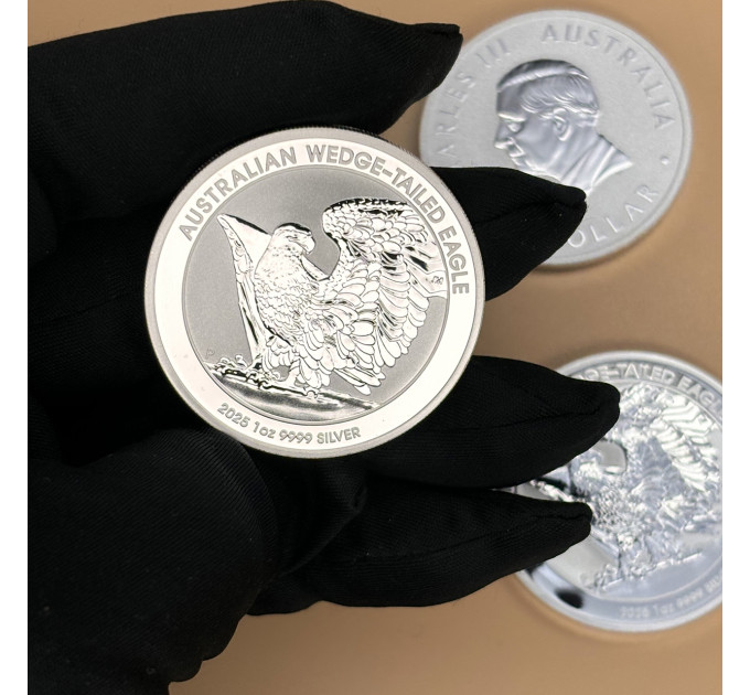 Серебряная монета $1Клинохвостый орёл 2025, 1 oz Ag9999, Австралия