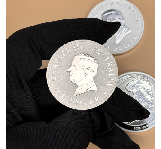 Серебряная монета $1Клинохвостый орёл 2025, 1 oz Ag9999, Австралия