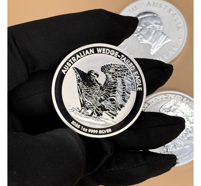 Серебряная монета $1Клинохвостый орёл 2025, 1 oz Ag9999, Австралия