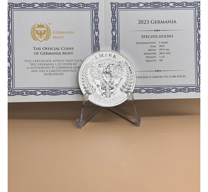 Срібна монета Леді Германія 2023, 1 oz Ag999.9, з сертифікатом
