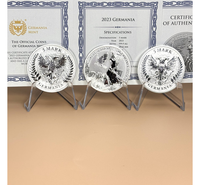 Срібна монета Леді Германія 2023, 1 oz Ag999.9, з сертифікатом