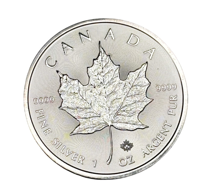Серебряная монета Кленовый Лист 2020, 1 oz Ag9999, Канада Maple Leaf
