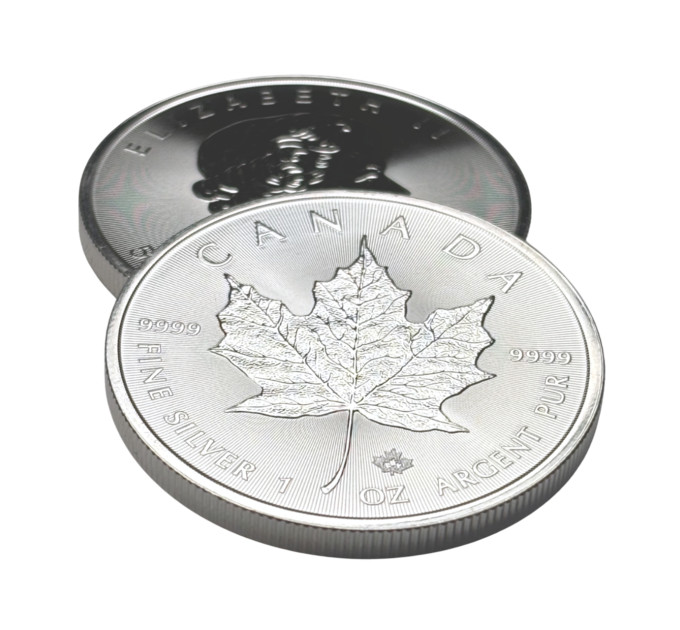 Серебряная монета Кленовый Лист 2020, 1 oz Ag9999, Канада Maple Leaf