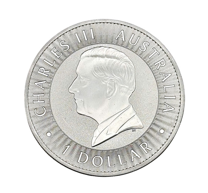 Серебряная монета $1 Australian Kangaroo 2025 — 1 унция, Ag9999