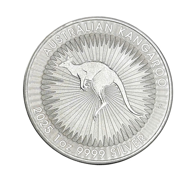 Серебряная монета $1 Australian Kangaroo 2025 — 1 унция, Ag9999