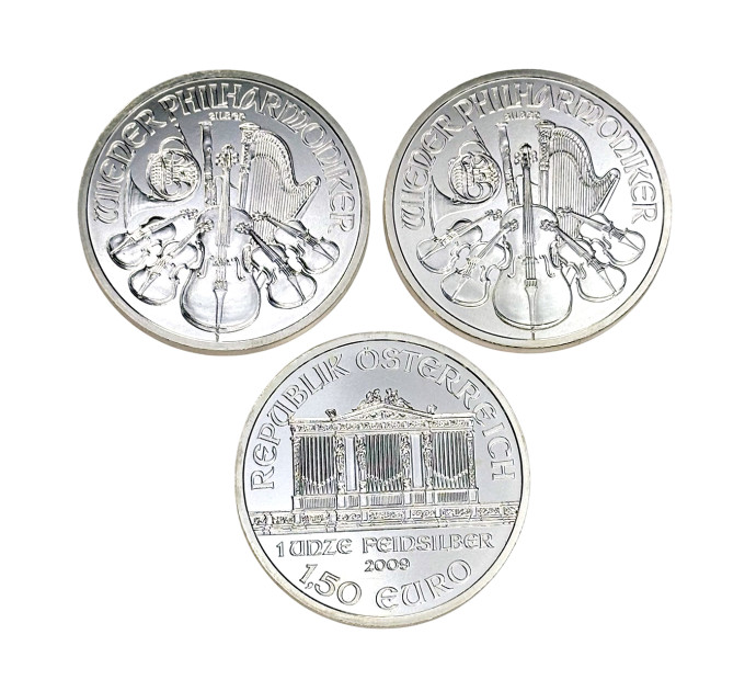 Серебряная монета Венская филармония 2009, 1 oz Ag999,9, Австрия 