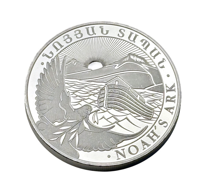 Серебряная монета Ноев Ковчег 2025 1 oz Ag999, инвестиционная, Армения 500 драм