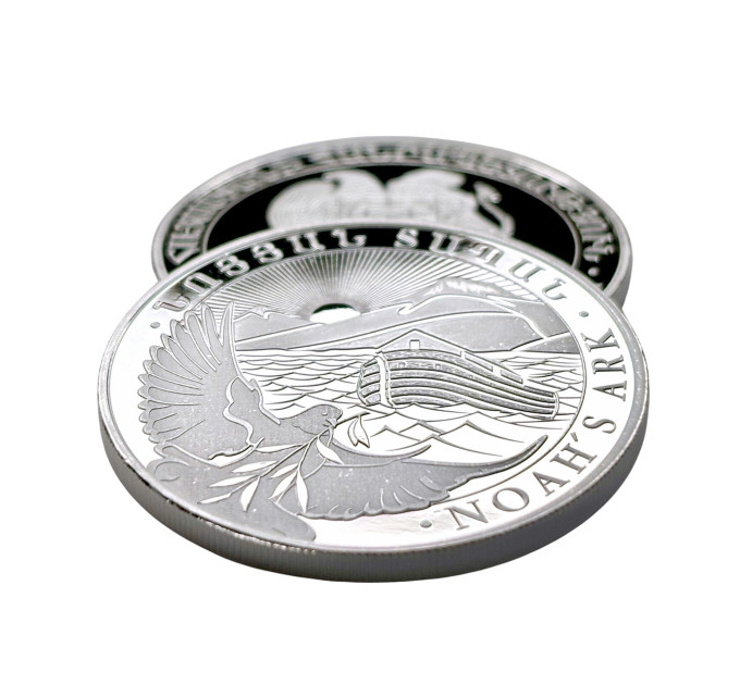Серебряная монета Ноев Ковчег 2025 1 oz Ag999, инвестиционная, Армения 500 драм