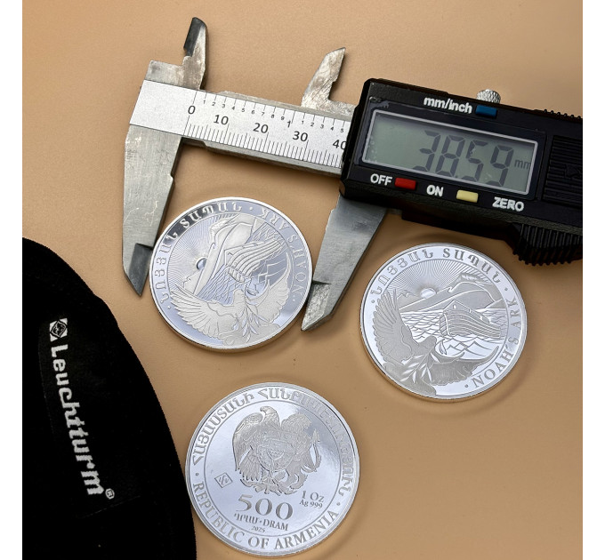 Серебряная монета Ноев Ковчег 2025 1 oz Ag999, инвестиционная, Армения 500 драм
