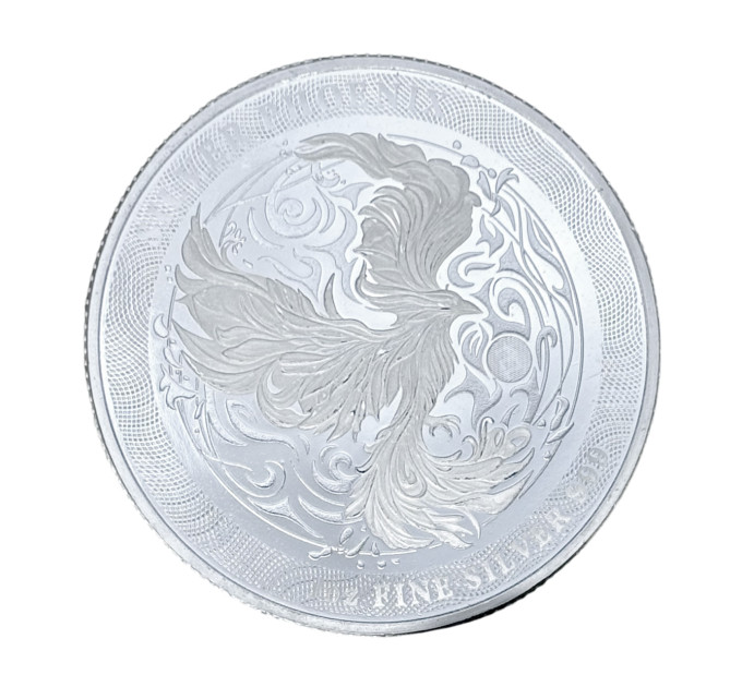 Инвестиционная серебряная монета 2$ Феникс 1oz 2025 Ниуэ