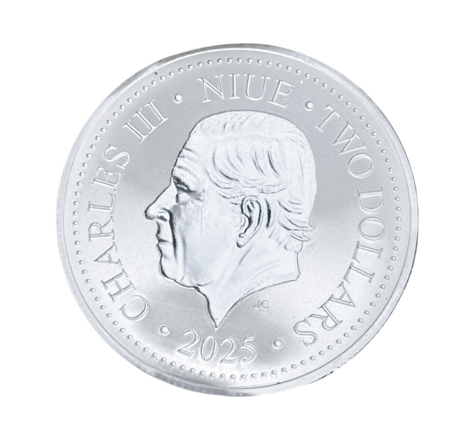 Инвестиционная серебряная монета 2$ Феникс 1oz 2025 Ниуэ