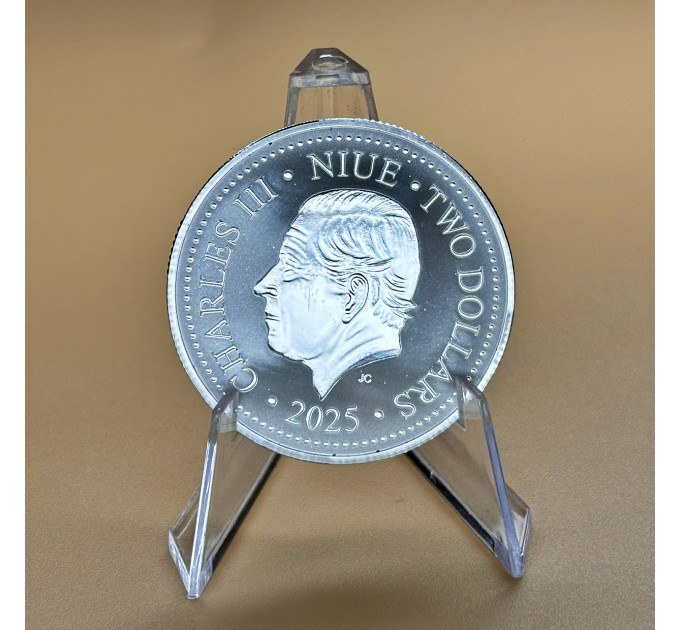 Инвестиционная серебряная монета 2$ Феникс 1oz 2025 Ниуэ