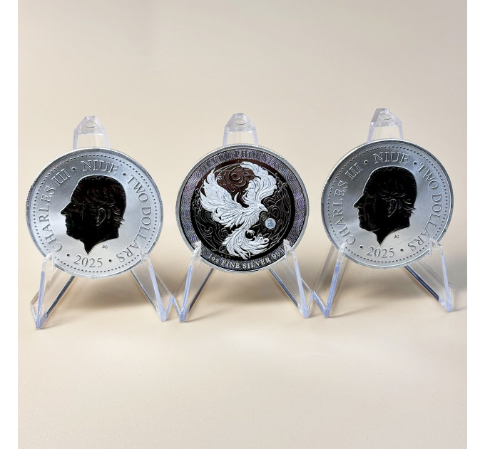Инвестиционная серебряная монета 2$ Феникс 1oz 2025 Ниуэ