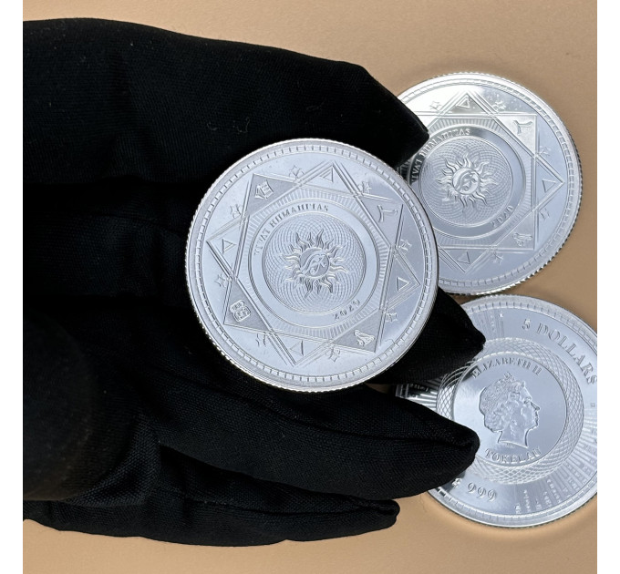 Серебряная монета 5$ Vivat Humanitas 2020 1oz инвестиционная монета Токелау