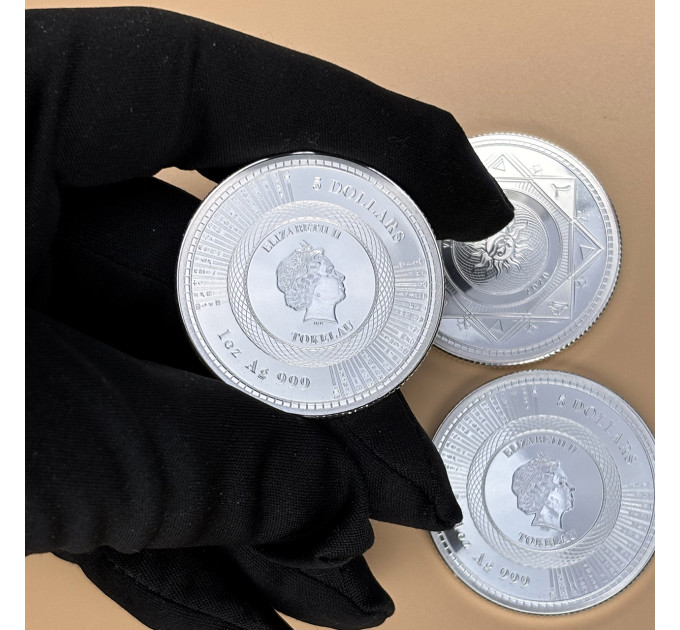Серебряная монета 5$ Vivat Humanitas 2020 1oz инвестиционная монета Токелау