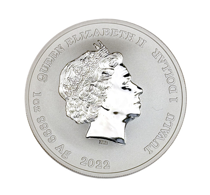 Серебряная монета 60 лет Джеймсу Бонду 1oz 2022 Тувалу 1$