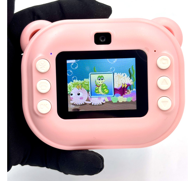 Фотоаппарат BabyCamera детский с печатью и экраном розовый