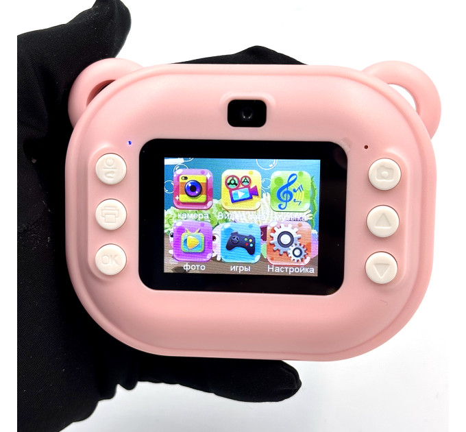 Фотоаппарат BabyCamera детский с печатью и экраном розовый
