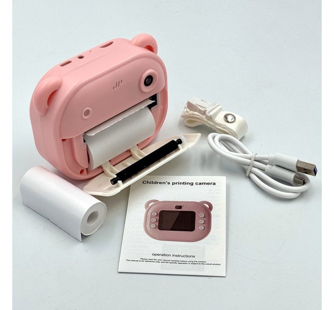 Фотоаппарат BabyCamera детский с печатью и экраном розовый