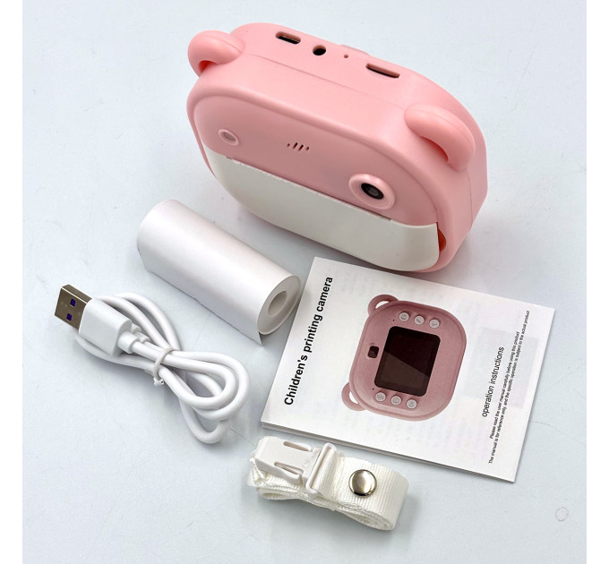 Фотоаппарат BabyCamera детский с печатью и экраном розовый