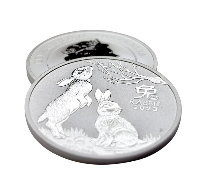 Серебряная монета 1 oz Год Кролика 2023 Australia Perth Mint Lunar III