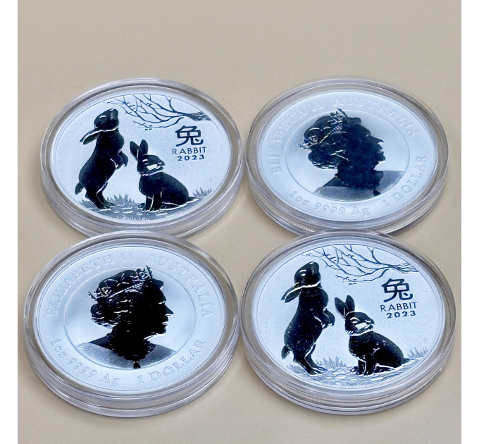Серебряная монета 1 oz Год Кролика 2023 Australia Perth Mint Lunar III