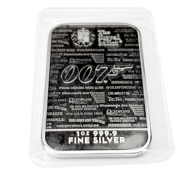 Серебряный слиток 1 oz Джеймс Бонд 007 No Time To Die