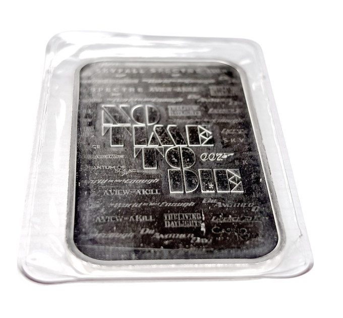 Серебряный слиток 1 oz Джеймс Бонд 007 No Time To Die