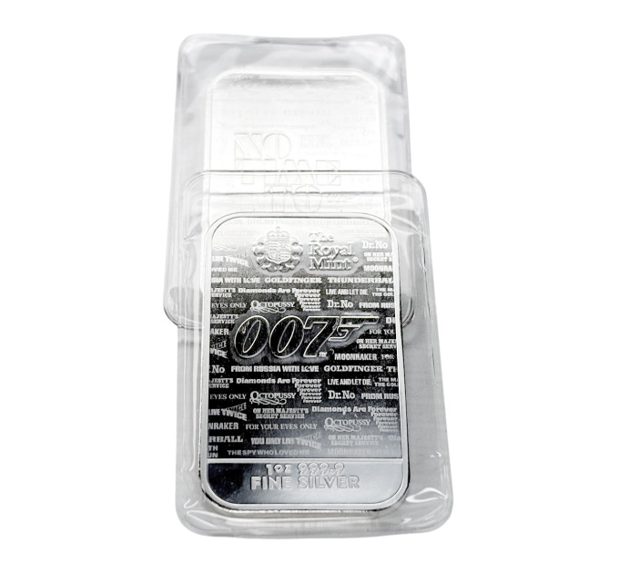 Серебряный слиток 1 oz Джеймс Бонд 007 No Time To Die