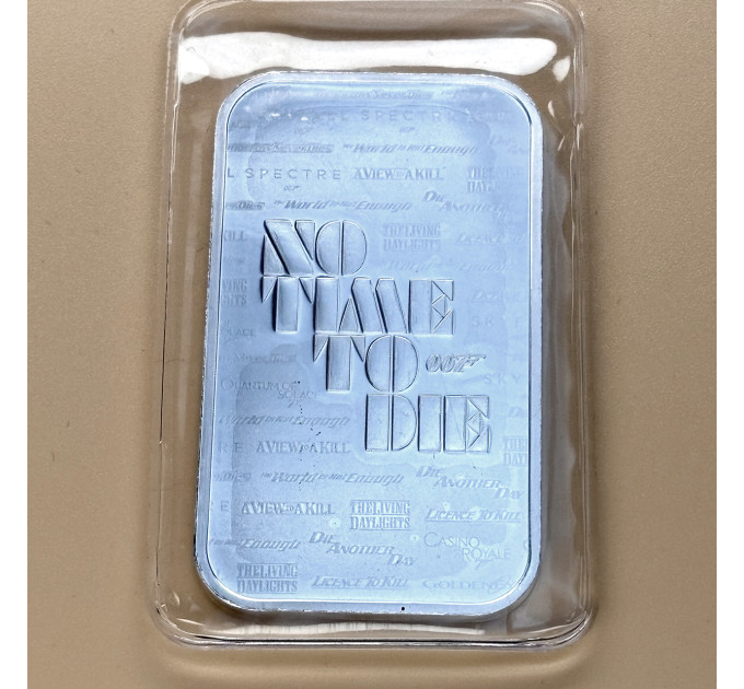 Серебряный слиток 1 oz Джеймс Бонд 007 No Time To Die