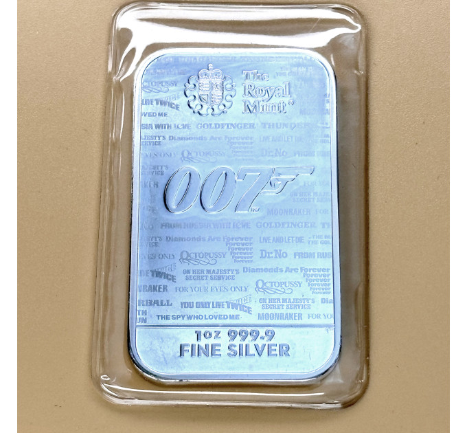 Серебряный слиток 1 oz Джеймс Бонд 007 No Time To Die