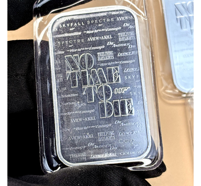 Серебряный слиток 1 oz Джеймс Бонд 007 No Time To Die