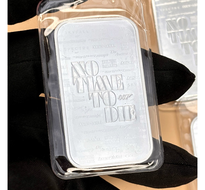 Серебряный слиток 1 oz Джеймс Бонд 007 No Time To Die