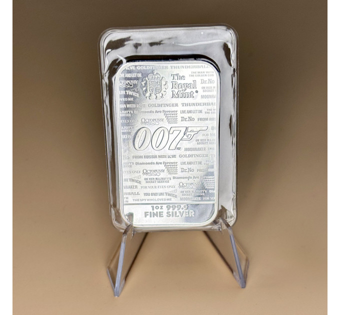 Серебряный слиток 1 oz Джеймс Бонд 007 No Time To Die