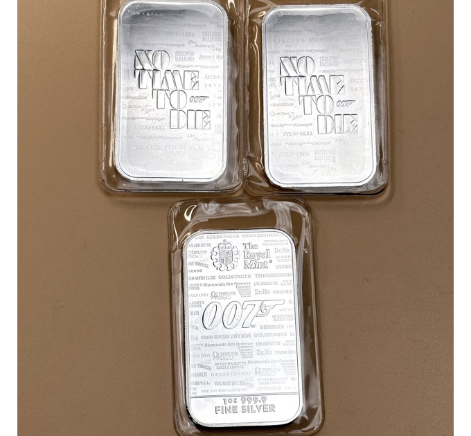 Серебряный слиток 1 oz Джеймс Бонд 007 No Time To Die