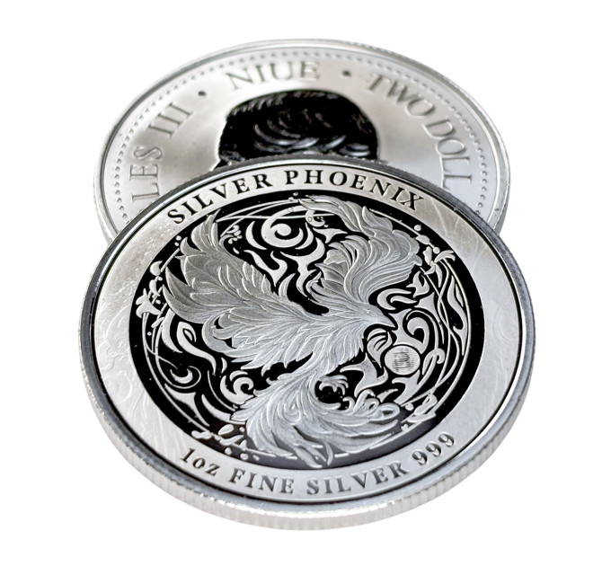 Серебряная монета 2$ Silver Phoenix 1 oz 2024 Ниуэ — коллекционный выпуск