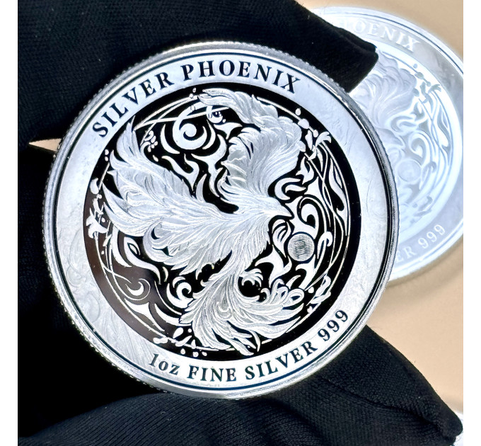 Серебряная монета 2$ Silver Phoenix 1 oz 2024 Ниуэ — коллекционный выпуск