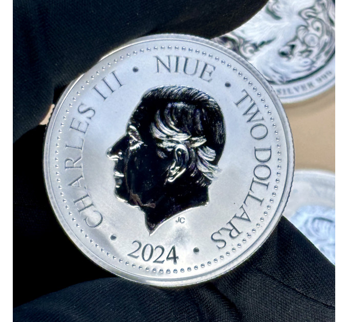 Серебряная монета 2$ Silver Phoenix 1 oz 2024 Ниуэ — коллекционный выпуск